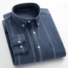 Camisa masculina 100% puro algodão camisas de manga longa para homens fino ajuste casual camisa lisa xadrez macia listrado roupas de grife S-4XL 240314