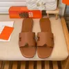 Designer Oran-Hausschuhe, Slides, Sandalen für Damen, Slipper, lässige Slipper, Schuhe, Outdoor, Strand, flacher Boden mit Schnalle, Unisex, echtes Leder