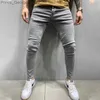 Męskie dżinsy 2023 Nowe męskie rozciągliwe chude dżinsy Solid kolor Slim Fit Casual Pants Modna Mens Designer Ubrania streetwearne dżinsowe spodnie 2403