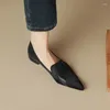 Casual Schoenen Phoentin Retro Eenvoudige Vrouwen Slip Op Puntschoen Loafers Flats Kantoor Dame Patchwork Lage Hakken Ondiepe Pompen FT2882