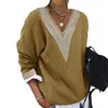 Women's Blouses Ladies Sweater Cozy Winter Wardrobe Non-fading Washable Super Soft Tops With Long Sleeves V-neck Women