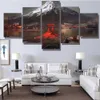 5 pezzi di arte della parete della tela di canapa pittura paesaggio poster monte fuji giappone moderno soggiorno camera da letto casa immagini modulari decorazione 240314