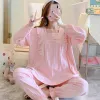 Sleepwear 100% Cotton Maternity Nursing Sleepwear Sets Sweet Lovely Breastfeeding Pajama Suits Clothes for Pregnant Women Home Lounge Wear