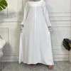 Ethnic Clothing Women Eid Muslim Dress Abaya Ramadan Morocco Dresses Dubai Abayas Kaftan Vestidos Arab Long Robe Lace Solid Color Belt