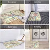 Tapis de cuisine antidérapant, carte du métro de Paris, pour chambre à coucher, porte d'entrée, paillasson de décoration de sol