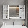 Badkamer Wastafel Kranen Slimme Spiegelkast Wandmontage Organizer Beauty Dressing Alumimum Anti-Fog Verlichting