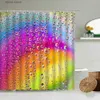 Douchegordijnen Waterdruppel Douchegordijn Creatief Abstract Regenboog Kleurrijk Gradiënt Kunst Thuis Badkamer Muur Decor Met Haak Waterdicht Scherm Y240316