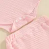 Set di abbigliamento Suefunskry baby girl outfit estate lettere lettere fronzoli cinghie senza maniche rompe in vita elastico pantaloncine