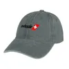 Berretti Swiss International AirLines (testo nero) Cappello da cowboy Abbigliamento da golf Borsa da spiaggia Uomo Donna