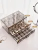 1PC Transparent PS Jewelry Storage Box Threelayer Drawer 72 Compartments Rings Earrings Necklaces Bracelets Dustproof 240306