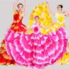 Stadiumkleding Flamencojurk Dans Zigeunerrok Vrouw Spanje Buikkostuums Groot bloemblaadje Spaans koor Prestaties S-3XL