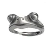 Кольца кластера S925 Серебро Ретро Ремесло Ручные украшения Оптовая продажа Трансграничное ювелирное изделие женское открытое милое кольцо в виде лягушки
