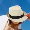 Chapeaux à large bord Chapeau de soleil Top Hommes Femmes Mode Durable Respirant Portable Paille de plage pour les vacances Voyage de rue Randonnée Vocations