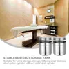 Storage Bottles 2 Pcs Stainless Steel Tank Can With Cover Durable Container Cylinder Seasoning