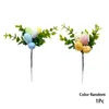 パーティーデコレーション1PCカラフルな人工植物の家の装飾花柄のプラスチックブランチフォームエッグイースターDIY