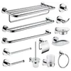 Bathroom Accessories Towel Rack Shelf Paper Holder Chrome Plated Toilet Brush Holder Towel Ring Robe Hook Bathroom Hardware 240312