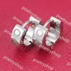 Stud Titanium steel stud earring for woman exquisite simple fashion C diamond ring lady earrings jewelry gift2024