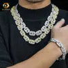 Zuanfa Buss Down 15 mm Baguette-Moissanit-Hip-Hop-Halskette, personalisierte kubanische Gliederkette aus 925er Silber, individuelle Kette