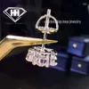 Orecchini a bottone con fiore Hiphop Screwbacks Argento 925 2.44 Carati Taglio brillante rotondo Diamante Moissanite ghiacciato