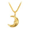 Pendentif Colliers Fooderwerk Bijoux Mode 3D Solid Moon Collier Creux Moyen-Orient Golden Dames