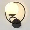 Lâmpada de parede Nordic LED ao lado do quarto interior moderno bola de vidro luminárias wandlamp iluminação banheiro espelho luzes da escada