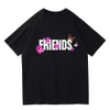 Vlone Original Design Men's T-shirts Vlone Logo Summer Cartoon Collarless Short Sleeve Letter Löst mångsidiga toppar T-shirts Pink Black White Red 156