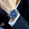 Augustus Full Night Glow Automatic Automatic Mechanical Watch Mens Fashion Moonlight Star مقاومة للماء متعددة الوظيفية