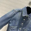 Milan Runway Chaquetas 2024 Nueva primavera Otoño Cuello de solapa Tops de manga larga Marca Mismo estilo Abrigos Ropa de abrigo de diseñador para mujer 0316-1