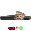 Designer Sandals Web Slide Sandal White Black Rubber Bloom Floral Fabric Red Green Flat claquette luxe Luxury Mens Summer Shoes Womens Ladies Slippers Slides