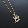 Pendant Necklaces Meirenpeizi Hip-hop Style Trend Letter Personality Rap Street Art 2024 Necklace Copper Zircon High-Quality Jewelry