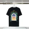 Casablanc Mens T-shirts Zestawy 24ss Designer koszule Drukuj męskie koszulę damską luźne jedwabna koszula casablacnca krótkie rękawie luksusowa koszulka wysokiej jakości koszulki 3SW6