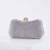 Sacs de soirée Hiver Lapin Cheveux Sac De Soirée En Peluche Femmes Tempérament Banquet De Mariage Sac Mère