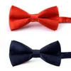 Bow Ties Men Tie Cotton Kids Casual Butterfly Cravat Red Blue Black Solid Bowtie Tuxedo Bows Male Parents Children