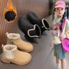 Bottes enfants courtes hiver bébé enfants peluche chaud coton semelle souple fille princesse cuir