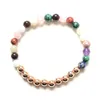 Link Bracelets MG2040 Design 6 MM Malachite Tiger Eye Moonstone Kunzite Mix Gemstone Bracelet Womens Cooper Beads Yoga Wrist Mala