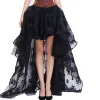 Sukienki Przezroczyste gotyckie steampunk długie spódnice żeńskie vintage marszczone maxi spódnica solidne pokazy tańca kostium (bez gorsetu)