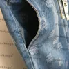 Elastische jeansbroek Damesgradiëntbroek Klassieke letters Borduren Jean Pant Luxe persoonlijkheid charme Jean rompertjes