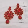 Dangle Shandelier Cuier Bright Summer Big Size Statement Pendant Glass Gemstones earrings for Women Bridal Jewelry Accessories 24316