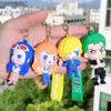 Keychains Lanyards One Piece Keychain Anime Figures Monkey D Luffy Roronoa Zoro Ryggsäck Pendant Fot Kids Car Keyring Cosplay Toys Birthday Present Y240316