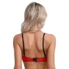 Soutien-gorge Femmes Soutien-Gorge Demi-Tasse Dentelle À Armatures Sexy Mamelon Ouvert Push Up Bralette Contraste Couleur Brassière Lingerie Sous-Vêtements