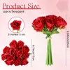 48-360Pcs Artificial Rose Flower Bouquet Valentines Day Gift Fake Roses Wedding Party Table Centerpieces Vases Home Decoration 240313