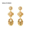 Liquidation Vintage boucles d'oreilles en métal plaqué or pour femmes Punk suspendus luxe Stud géométrique rond Dangle goutte Y2K bijoux 240313