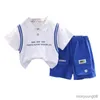 Ensembles de vêtements Nouvel été bébé vêtements Costume enfants garçons sport lettre T-Shirt Shorts 2 pièces/ensembles enfant en bas âge Costume décontracté infantile enfants survêtements