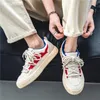 Casual Shoes Men's Board 2024 Summer Canvas Color Matching spets upp låg toppsport vulkaniserad