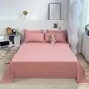 Flat Sheet Solid Color Bed Simple Style Soft Comfortable Bedsheet 240306