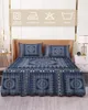 Jupe de lit géométrique Mandala bohème rétro, couvre-lit élastique avec taies d'oreiller, housse de matelas, ensemble de literie, drap