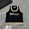 Fashion Tank Top Women Luxury Sweaters Leisure Embroidery Letter Jacquard Embroidery Knit Sleeveless T Shirt Travel