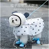 Cão vestuário capas de chuva verão pet capa de chuva bonito urso orelhas roupas impermeáveis ​​roupas para cães pequenos e médios gatinho filhote de cachorro capa de chuva c dh4ax