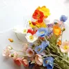 Decorazione di fiori decorativi Realistico vero tocco Splendido stelo floccato Piante di seta Bouquet finto Papaveri finti Rhoeas artificiali