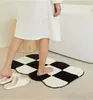 Tapis de sol touffeté à grilles nordiques, doux et moelleux, absorbant, antidérapant, pour salle de bain, porte de toilette, décor de chambre, 240315